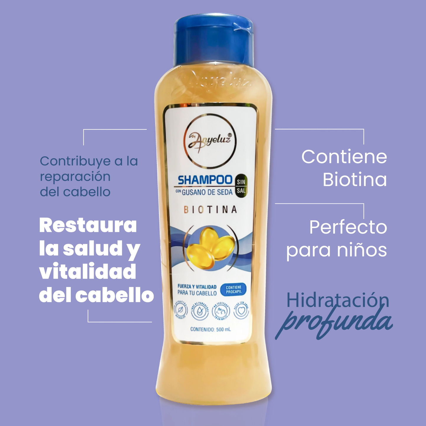 Champú de gusanos de seda 500 ml
