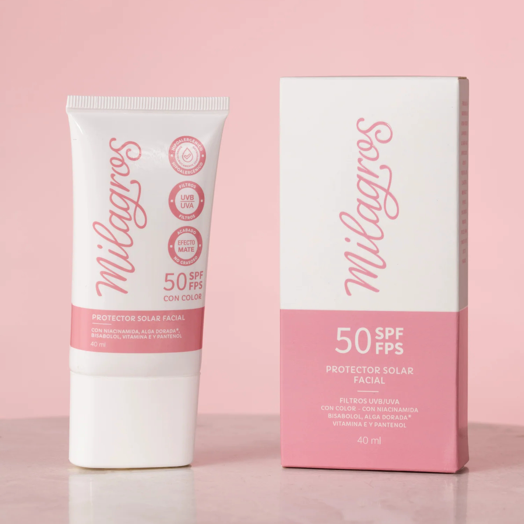 Protector solar con color 40 ML